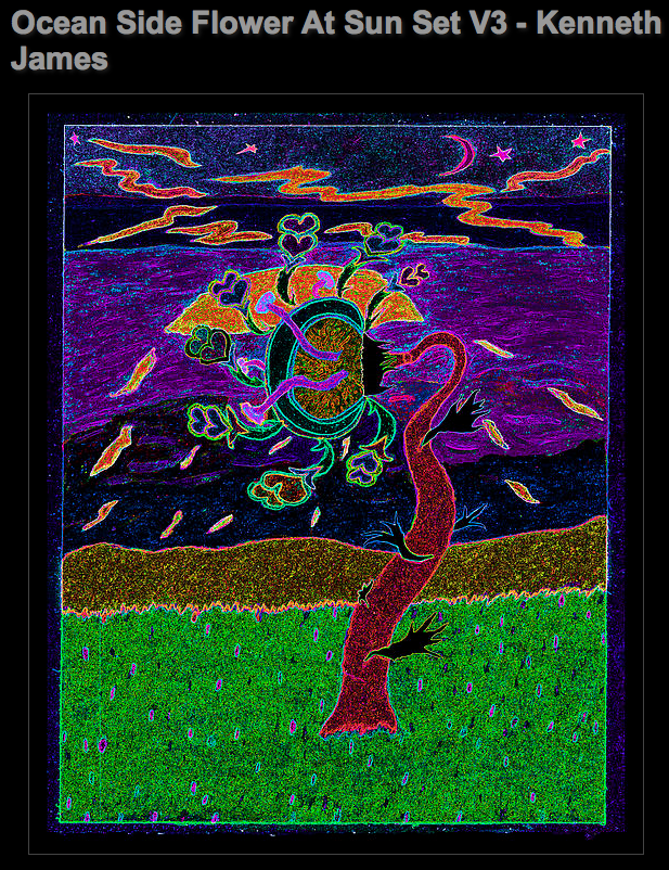 ocean side flower at sunset