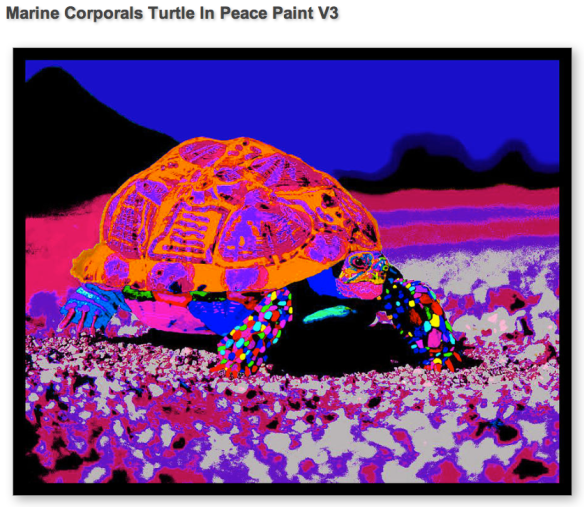 Marine Corporal's Turtle in Peace Paint