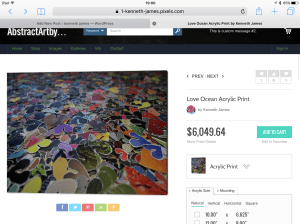 Love Ocean - limited edition of 10 pieces for the 6' acrylic. Each person who buys a 72" (6') acrylic (the first 10 will get a certification of authenticity to the limited edition series. After 10 i will stop all sales except for cards of this piece. 